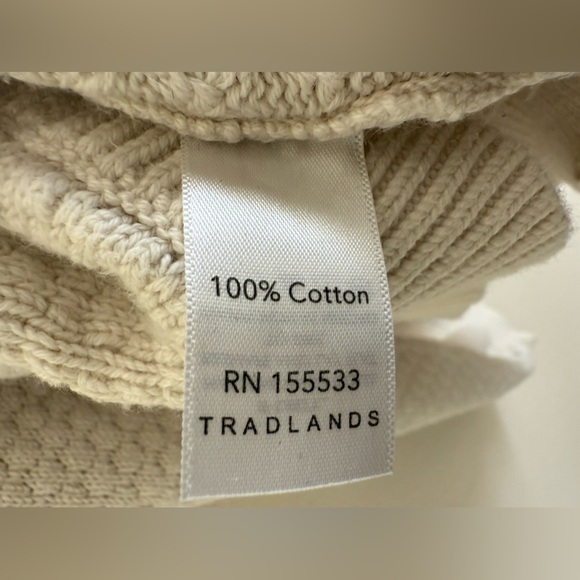 Tradlands Jude Womens Sweater Birch Cream Medium M Cotton Made in Peru VGUC - Picture 4 of 4